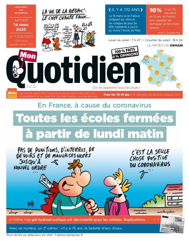 Mon quotidien samedi 14 mars 2020 1 638